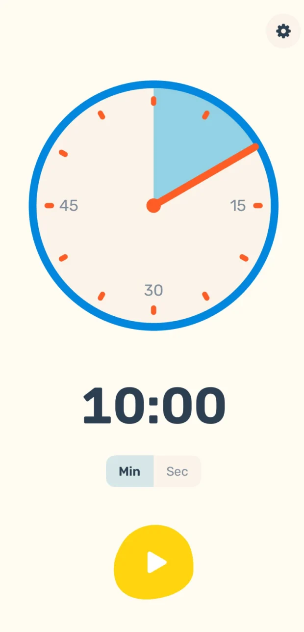 Montessori Visual Timer: Setting a ten-minute timer on the clock face